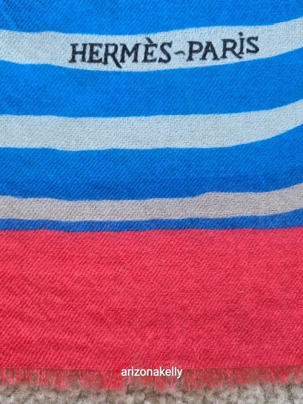 NWOT Hermès *WOOL* Charmes des Plages Normandes Beach Cabanas Scarf Stole